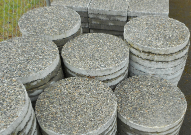 Stepping Stones Valley Landscape Center, Round Exposed Aggregate Stepping Stones